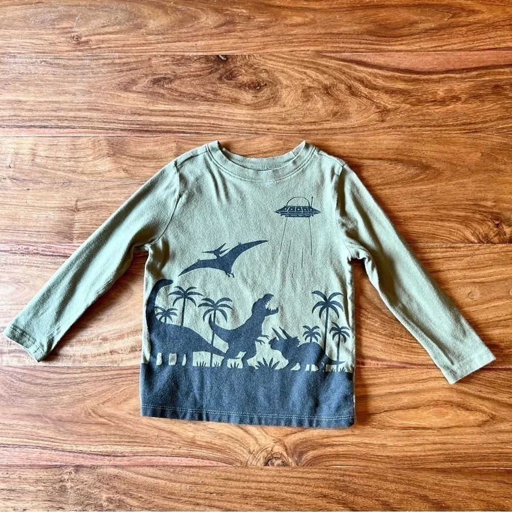 Old Navy Outer Space & Dinosaur Aliens Long Sleeve T-Shirt x2 Bundle